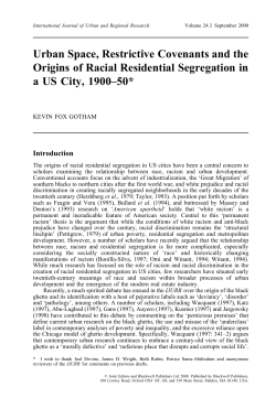 Urban Space, Restrictive Covenants, and the