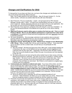 Changes and Clarifications for 2016 - Purple Porch co-op