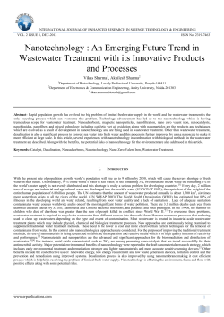 Nanotechnology: An Emerging Future Trend in Wastewater