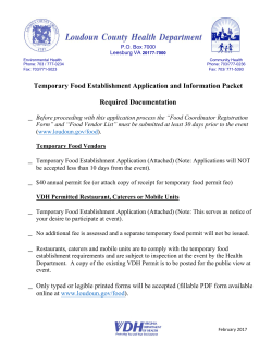 Temporary Food Establishment Application and