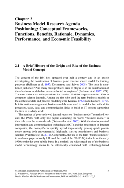 Business Model Research Agenda Positioning: Conceptual
