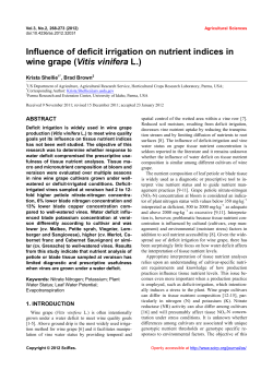 Influence of deficit irrigation on nutrient indices in wine grape (Vitis