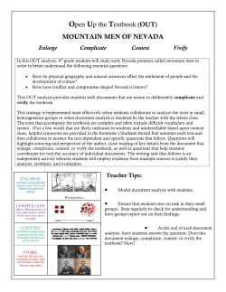 Open Up the Textbook (OUT) MOUNTAIN MEN OF NEVADA