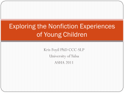 Exploring the Nonfiction Experiences of Young Children