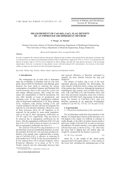 MEASUREMENT OF CaO-SiO2-CaCl2 SLAG DENSITY
