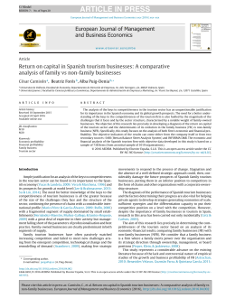 Return on capital in Spanish tourism businesses: A comparative