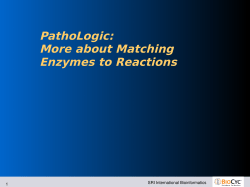 about Matching Enzymes to Reactions