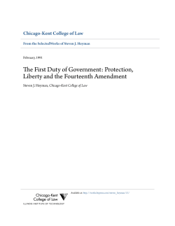 The First Duty of Government: Protection, Liberty and the Fourteenth