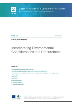 Incorporating Environmental Considerations into - sigma