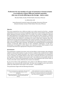 Preference for one member of a pair of synonyms or