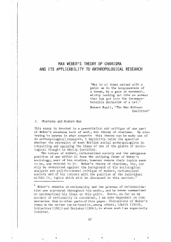 max weber`s theory of charisma and its applicability to