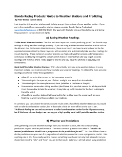 Biondo Racing Products` Guide to Weather Stations and Predicting
