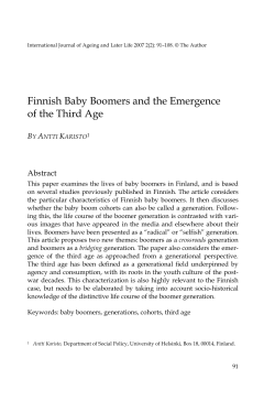 Finnish Baby Boomers and the Emergence of the Third Age