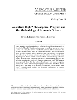 Mises, Kant, and the Methodology of Economic Science