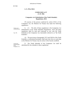 Companies Act (Substitution of Tenth Schedule)
