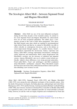 The Sexologist Albert Moll &ndash; between Sigmund Freud and Magnus