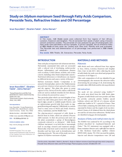 Study on Silybum marianumSeed through Fatty Acids Comparison