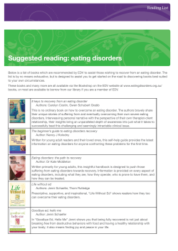 Suggested reading - Eating Disorders Victoria