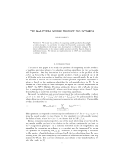 THE KARATSUBA MIDDLE PRODUCT FOR INTEGERS 1