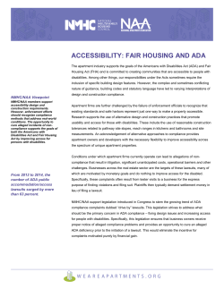 ACCESSIBILITY: FAIR HOUSING AND ADA