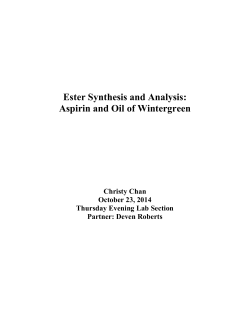 Ester Synthesis and Analysis