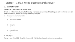 Starter &ndash; 12/12 Write question and answer
