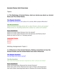 Ancient Rome Unit Overview Topics: Writing