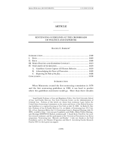 Sentencing Guidelines at the Crossroads of Politics and Expertise