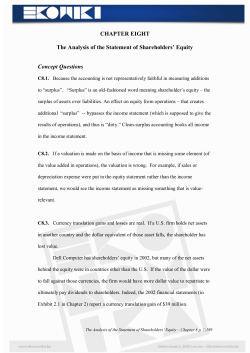 The Analysis of the Statement of Shareholders` Equity