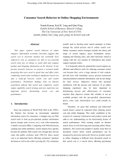 Consumer Search Behavior in Online Shopping Environments