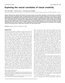 Exploring the neural correlates of visual creativity
