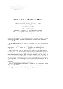 LISSAJOUS KNOTS AND BILLIARD KNOTS