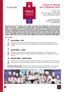 Coupe du Monde de la P&acirc;tisserie 2015