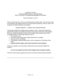 Page 1 of 6 University of Toronto Faculty of Applied Science