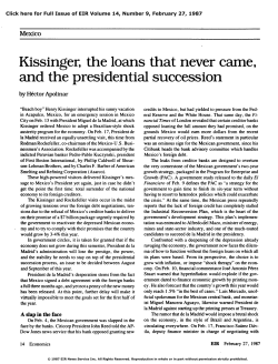 Mexico: Kissinger, the Loans that Never Came, and the Presidential