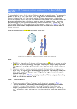 Investigation 3.5 To measure maximum aerobic