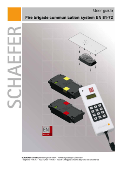 User guide Fire brigade communication system EN 81-72