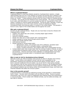 Disease Fact Sheet Cryptosporidiosis What is cryptosporidiosis