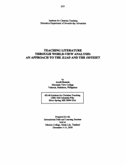 teacidng literature through world-view analysis: an approach to the