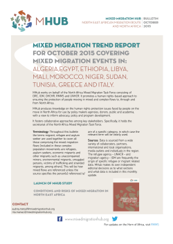 Mixed migration trend report for october 2015