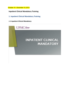 Inpatient Clinical Mandatory Training 1. Inpatient Clinical Mandatory