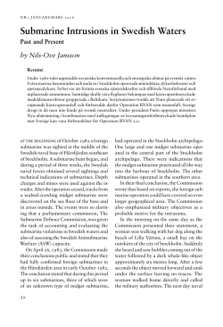 Submarine Intrusions in Swedish Waters