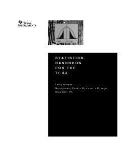 STATISTICS HANDBOOK FOR THE TI-83