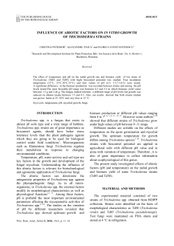 influence of abiotic factors on in vitro growth of trichoderma strains