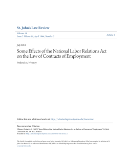 Some Effects of the National Labor Relations Act on the Law of
