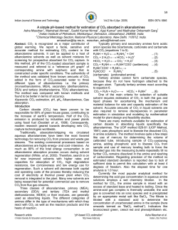 59 A simple pH-based method for estimation of CO2 absorbed in