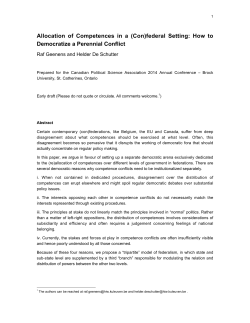 Allocation of Competences in a (Con)federal Setting: How to