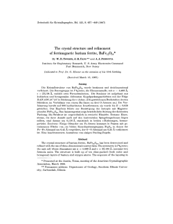 The crystal structure and refinement offerrimagnetic barium ferrite