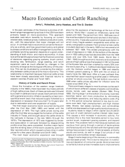 Macro Economics and Cattle Ranching