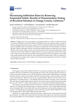 Maximizing Infiltration Rates by Removing Suspended Solids